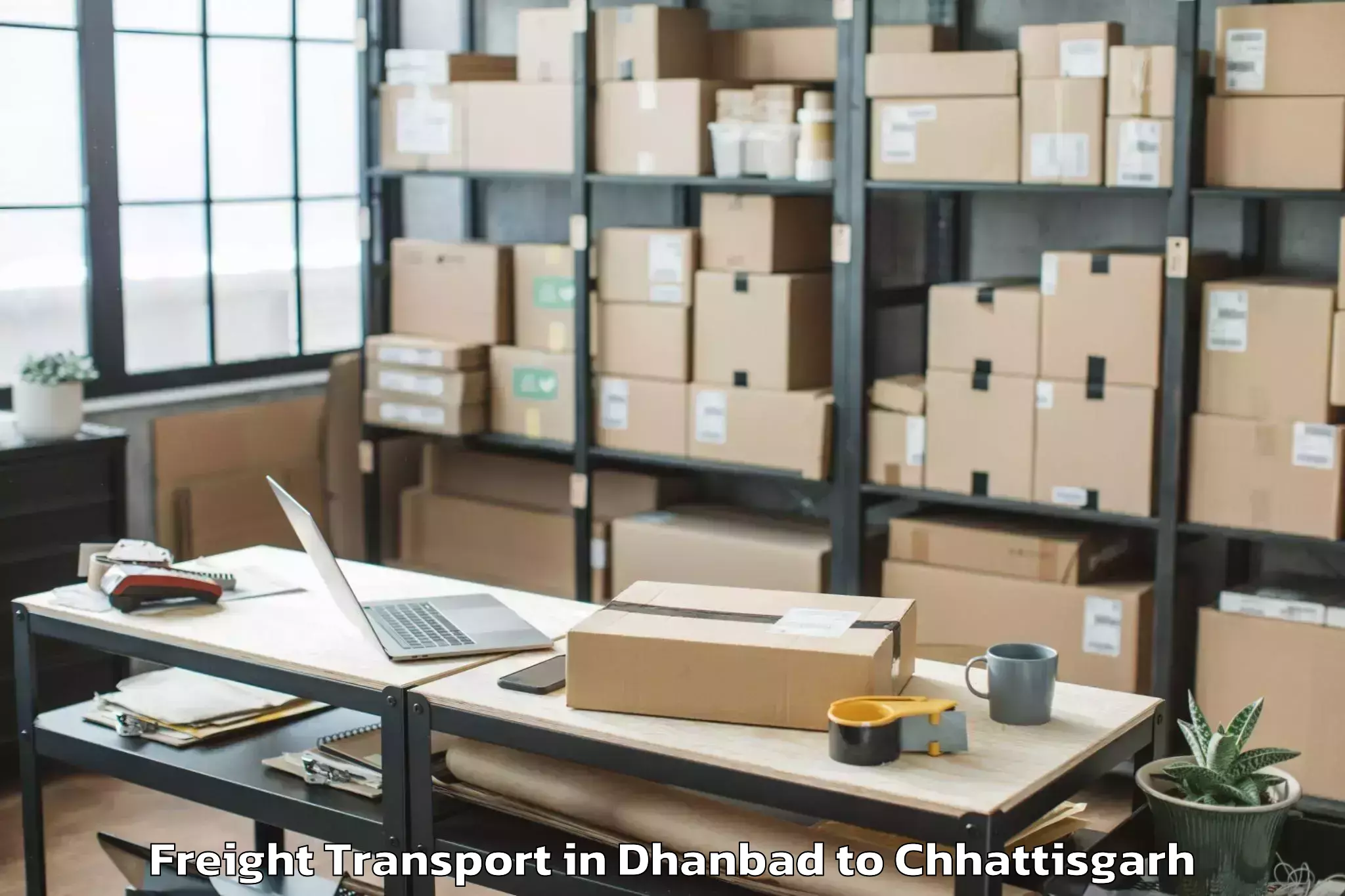 Book Dhanbad to Ramanuj Ganj Freight Transport